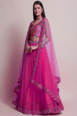 Magenta Pink Net A Line Lehenga