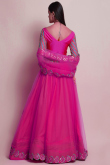 Magenta Pink Net A Line Lehenga