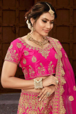Magenta Silk Lehenga with Silk Choli