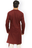 Cotton Maroon Sangeet Men Kurta with Stone embroidery