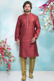 Maroon Wedding Special Kurta With Churidar
