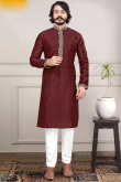 Maroon Pakistani Special Kurta Pajama for Wedding & Party