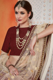 Maroon Silk Semi-Stitched Lehenga with Zari Work Choli