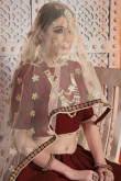 Maroon Silk Semi-Stitched Lehenga with Zari Work Choli