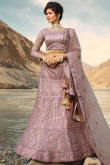 Mauve Color Net Lehenga with Net Choli