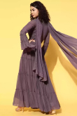 Mauve Mauve A Line Party Wear Lehenga in Georgette