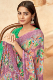 Mauve Light Weight Printed Georgette Saree 