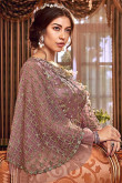 Mauve Net Anarkali Gown With Dori Work