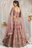 Mauve Pink Dori Embroidered Tissue Panelled Lehenga