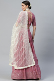 Mauve Pink Georgette Embroidered Lehenga