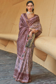 Cotton Saree in Mauve Taupe Mauve colour for Casual Wear