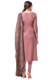 Mauve Taupe Mauve Chanderi Silk Churidar Churidar Suit