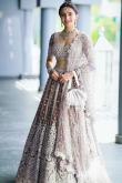 Mauve Taupe Net A Line Lehenga for Wedding & Party