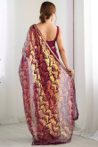 Mauve Taupe Net Embroidered Light Weight Saree 
