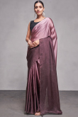 Mauve Taupe Rangoli Printed Ombre Saree