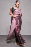 Mauve Taupe Rangoli Printed Ombre Saree