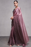Mauve Taupe Rangoli Printed Ombre Saree