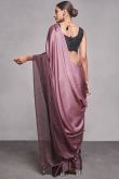 Mauve Taupe Rangoli Printed Ombre Saree