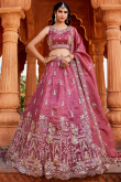 Mauve Taupe Tissue Lehenga With Sequins Work For Weddings