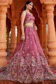 Mauve Taupe Tissue Lehenga With Sequins Work For Weddings