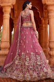 Mauve Taupe Tissue Lehenga With Sequins Work For Weddings