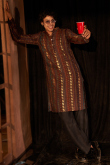 Mauve Viscose Kurta Pajama with Foil Print for Wedding Wear