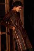 Mauve Viscose Kurta Pajama with Foil Print for Wedding Wear