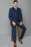 Navy Blue Plain Poly Cotton Men's Coat Pant