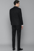 Black Plain Suede Men's Coat Pant