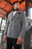 Plain Grey Tweed Men's Coat Pant