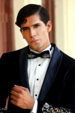Navy Blue Embroidered Velvet Men's Coat Pant