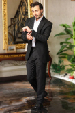Black Cut Dana Embroidered Viscose Men's Coat Pant