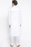 Men Wedding Special White Plain Kurta Pajama