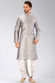 Men's Wedding Grey Kurta With Dhoti