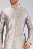 Men's Wedding Grey Kurta With Dhoti