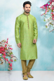 Mens Ethnic Light Green Kurta for Wedding & Party