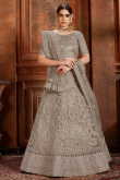 Mink Grey Net Lehenga Choli With Stone Work