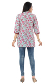 Mint Blue Rayon Printed Short Kurti 