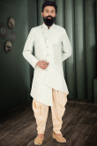 Mint Blue Silk Woven Zari Men's Sherwani