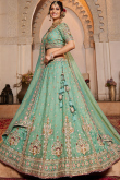 Mint Blue Tissue Lehenga with Zari Work for Lohri & Weddings