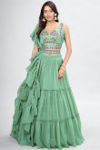 Mint Green Chiffon Lehenga