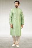Mint Green Jacquard Festive Wear Men Kurta Pajama