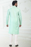 Mint Green Linen Cotton Men's Kurta