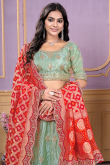 Mint Green Silk Blend Lehenga with Dori Work for Wedding Wear