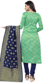 Mint Green Silk Festive Wear Churidar Suit