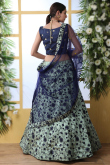 Silk Lehenga in Mint Green colour with Resham Work for Party 