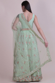 Mint Green Taffeta Silk A Line Embroidered Lehenga