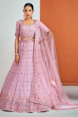 Mirror Embroidered Lavender Pink Lehenga