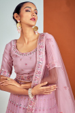 Mirror Embroidered Lavender Pink Lehenga