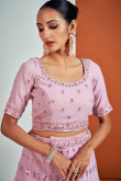 Mirror Embroidered Lavender Pink Lehenga